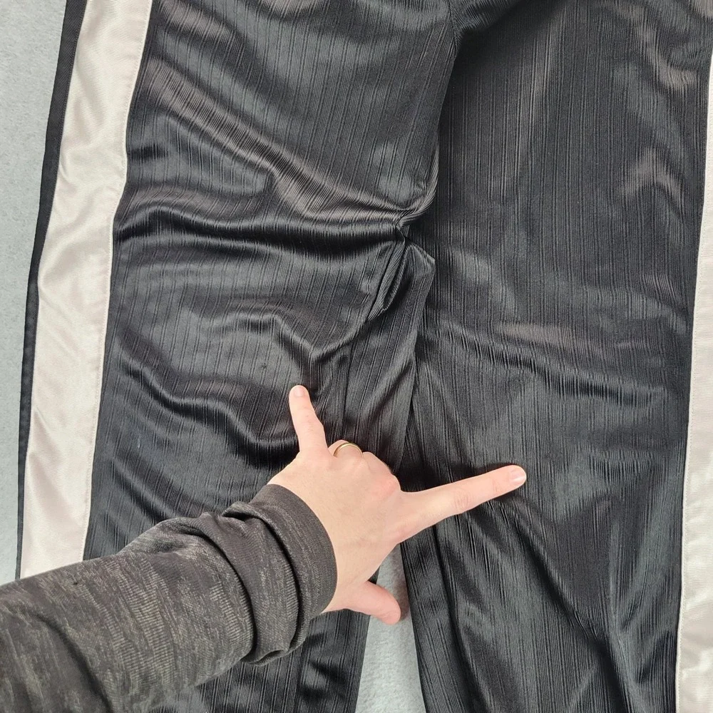 Nike‎ Kids Vintage Tear Away Track Pants Black Blue Snap Side Warmup L 14-16